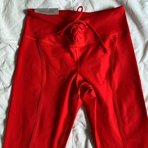 Forever21 Red lace up leggings